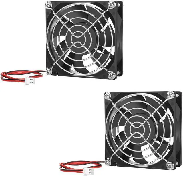 Main image of 2-Pack 80mm x 25mm DC 12 Volt Fans 2-Pin Brushless Replacement Cooling Fan