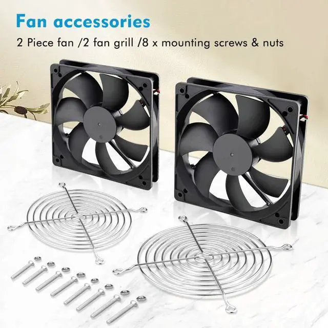 Alt view image 5 of 7 - Wathai 120mm x 25mm 12V Computer Case Cooling Fan 12 Volt 2Pin High High Performance DC Fan 2 Pack