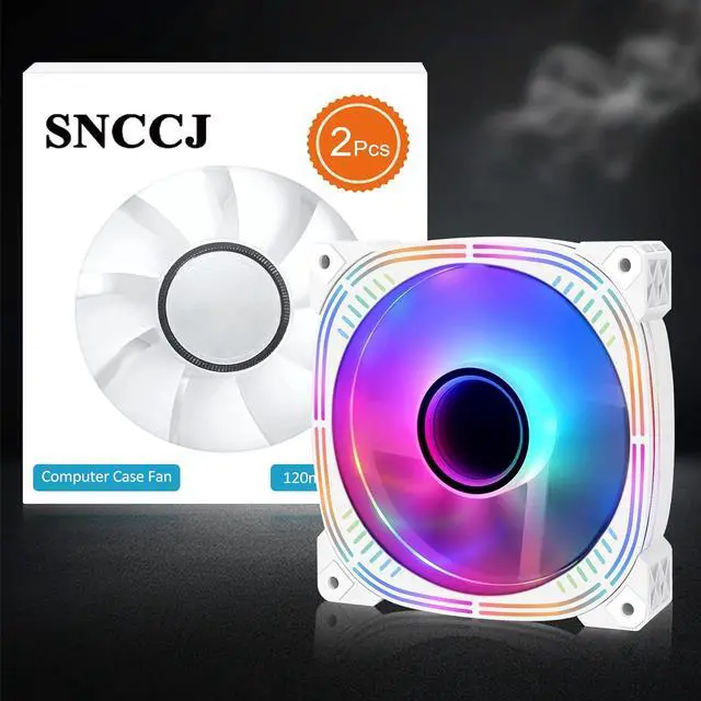 Alt view image 7 of 7 - Silent 120mm Case Fan, High Performance Low Noise LED PC Fans for Computer Case - 2 PCS (Multicolored)