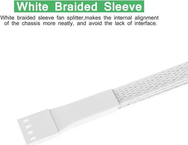 Alt view image 3 of 4 - PANO-MOUNTS 2 Pack 1 to 3 Ways 4Pin PWM Fan Splitter Cable White Fan Power Extension Cable 4Pin Female to 3Pin 4Pin Male for PC Motherboard Computer Case Cooling Fans