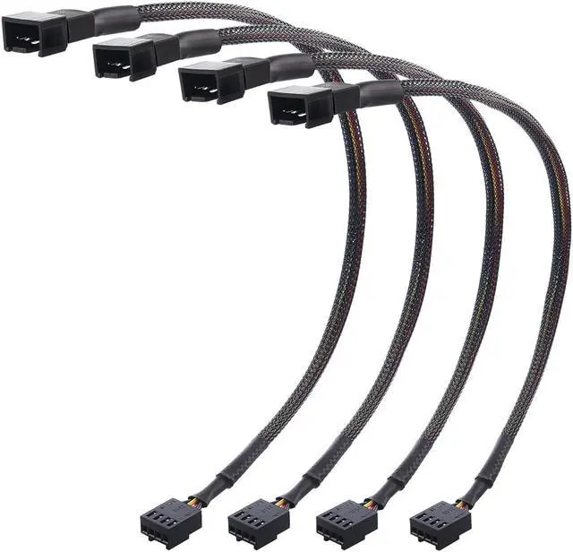 Main image of Cable Matters 4-Pack, PWM 4 Pin Fan Extension Cable - 12 inches (PC Fan Extension Cable, PWM Fan Extension Cable, PWM Extension Cable)