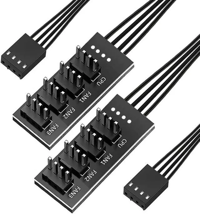 Main image of 2pcs 4-Pin PWM Fan Hub, 4-pin Male for CPU Fan PC Fans Hub, Computer CPU/Case Fan Power Multi Splitter Connector Cable Adapter for 12V Computer 3-pin 4-pin Fans
