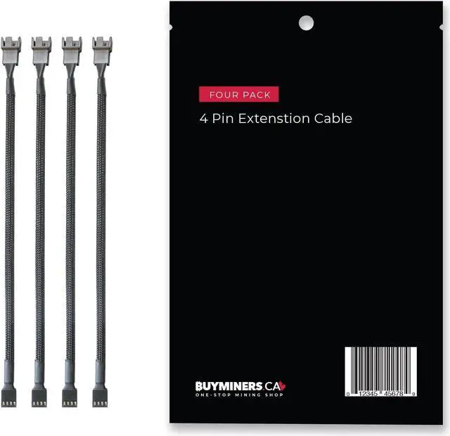 Alt view image 7 of 7 - PWM Fan Extension Cable - 10.5 inch PC Fan Extension Cable, Durable, Black Braided Nylon Case Fan Extension Cable (4 Pack)