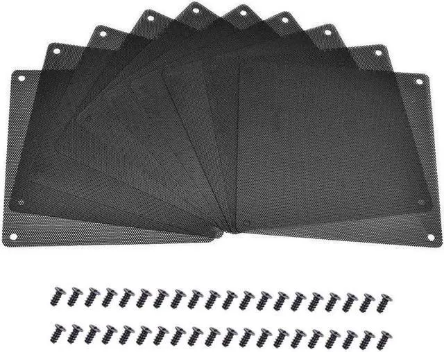 Main image of 10 Pieces 120mm PC Cooler Fan Dust Filter Computer Fan Filter Black Dustproof Case Cover Computer Mesh with 40 Pieces of Screws