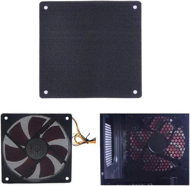 Alt view image 5 of 5 - 10 Pieces 120mm PC Cooler Fan Dust Filter Computer Fan Filter Black Dustproof Case Cover Computer Mesh with 40 Pieces of Screws