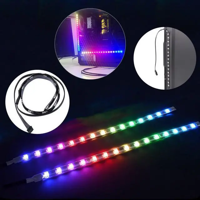 Alt view image 4 of 7 - DS 120MM Ring RGB Case Fans with Controller for PC Cases, Computer Case ATX Full Tower, Middle Tower (LED Fans 3PACK Kit, 2PACK LED Strip, 1st GEN Hub Box, A Series)