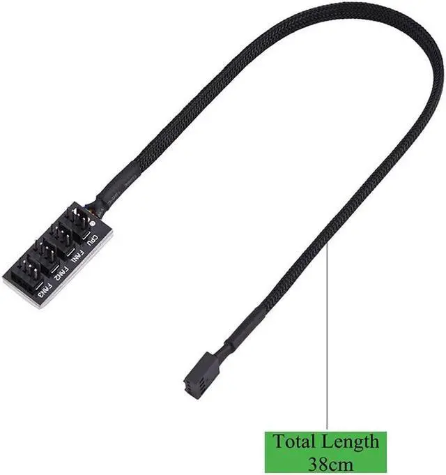Alt view image 6 of 7 - PWM Fan Hub, 4-Pin Computer CPU/Case Fan Power Multi Splitter Connector Cable Adapter for Computer Cooler Fans