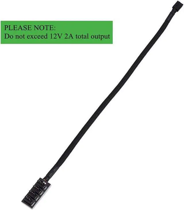 Alt view image 7 of 7 - PWM Fan Hub, 4-Pin Computer CPU/Case Fan Power Multi Splitter Connector Cable Adapter for Computer Cooler Fans