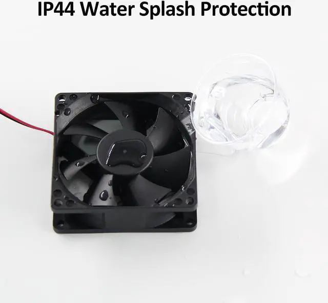 Alt view image 2 of 6 - 92mm 90mm 12V DC Moisture-Proof Fan High Airflow 12V 9025 2 Pin 2 Wire Small Square Exhaust Fan 3000RPM 2-Pack