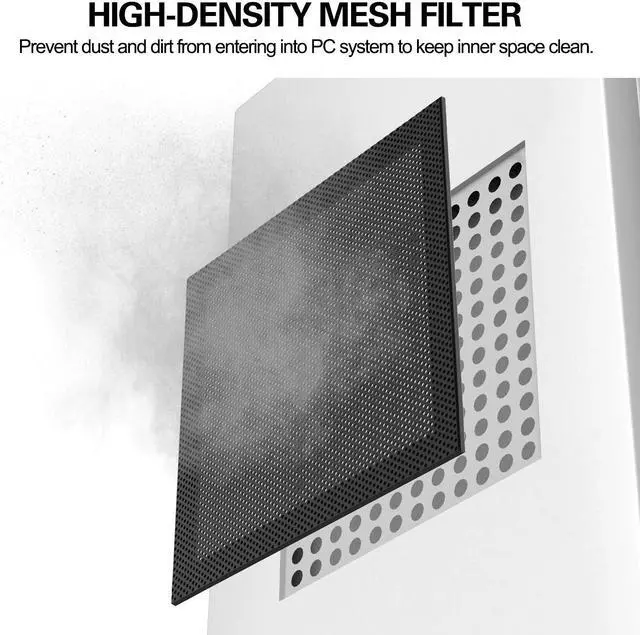 Alt view image 2 of 7 - MoKo 120mm Dust Filter for Computer Cooler Fan, [4 Pack] Magnetic Frame PC Fan Dust Mesh PC Cooler Filter PVC Dustproof Cover Computer Fan Grills - Black