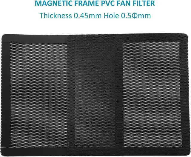 Alt view image 3 of 7 - 140mm 5.5inch Fan Dust Filter Mesh Magnetic Frame PVC Computer PC Case Fan Dust Proof Filter Cover Grills Black 5-Pack
