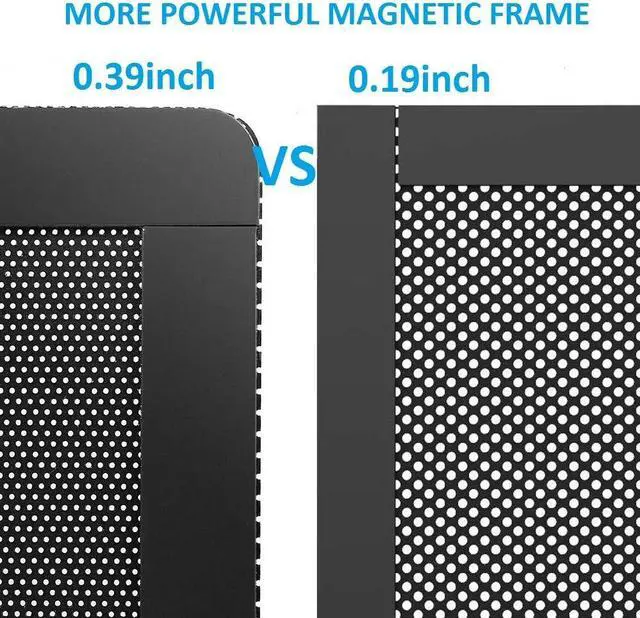 Alt view image 4 of 7 - 140mm 5.5inch Fan Dust Filter Mesh Magnetic Frame PVC Computer PC Case Fan Dust Proof Filter Cover Grills Black 5-Pack
