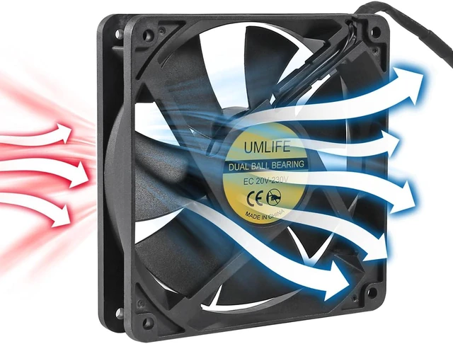 Alt view image 6 of 6 - 1PCS EC 120mm x 38mm Dual Ball Bearings 120mm x 120mm x 38mm DIY Cooling Ventilation Exhaust Fan 110V 115V 120V 220V 240V AC Axial Case Muffin Fan