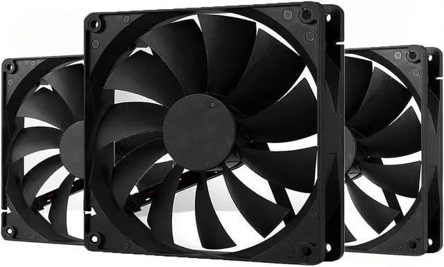 Main image of 140mm Case Fan High Performance Standard Square PC Case Fan 4pin Connector 12V DC Computer CPU Case PWM Cooling Fan 1700RPM 3-Pack Black