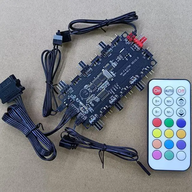 Alt view image 2 of 7 - 1Pcs ARGB Hub Controller Computer Case Fan Splitter 5V 3-Pin PWM Temperature Controller