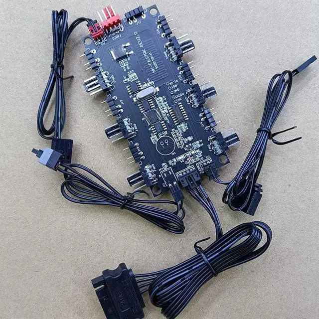 Alt view image 3 of 7 - 1Pcs ARGB Hub Controller Computer Case Fan Splitter 5V 3-Pin PWM Temperature Controller