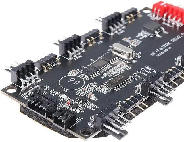 Alt view image 6 of 7 - 1Pcs ARGB Hub Controller Computer Case Fan Splitter 5V 3-Pin PWM Temperature Controller