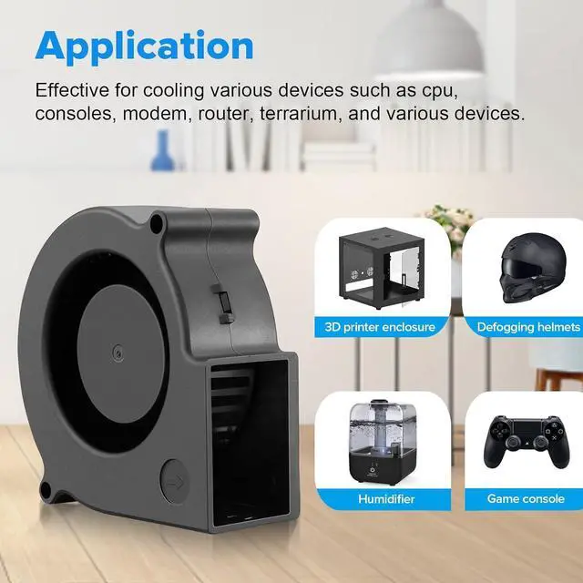 Alt view image 5 of 7 - Wathai 75mm x 30mm USB Blower Fan Turbine Centrifugal 5V for DIY Computer Case, Home Theater Receiver, 3D Printers, Electronics Cabinet Cooling