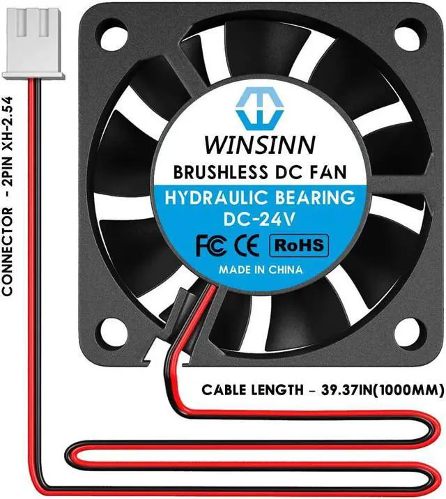 Alt view image 3 of 6 - WINSINN 40mm Fan 24V, Ender 3 Fan Upgrade 24 Volt Fans 4010 Hydraulic Bearing, 1000mm/39in Cable Works with Ender 3 Pro 3X CR-10S (Pack of 4Pcs)