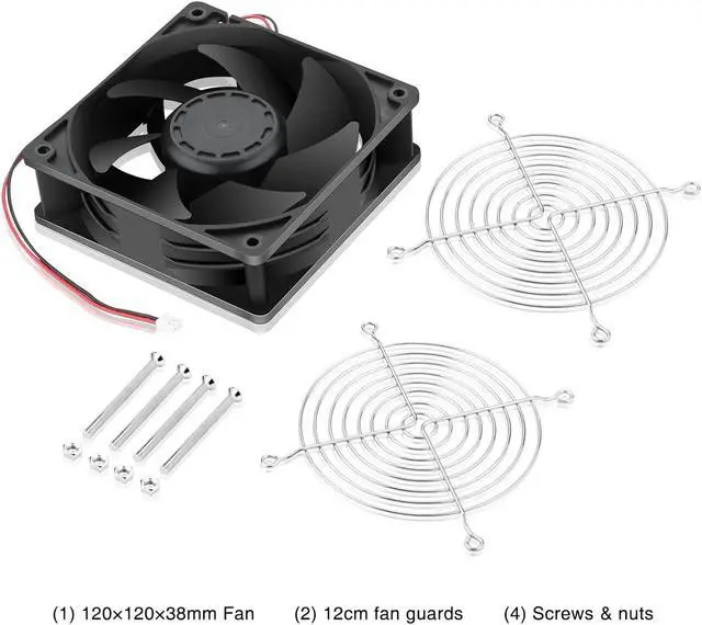 Alt view image 4 of 6 - Wathai 120mm x 38mm 12V Waterproof Exhaust Fan Dual Ball High Preformance for Greenhouse, Van, Humid Environments, Outdoor Enclosures or DIY Cooling Ventilation Projects IP67