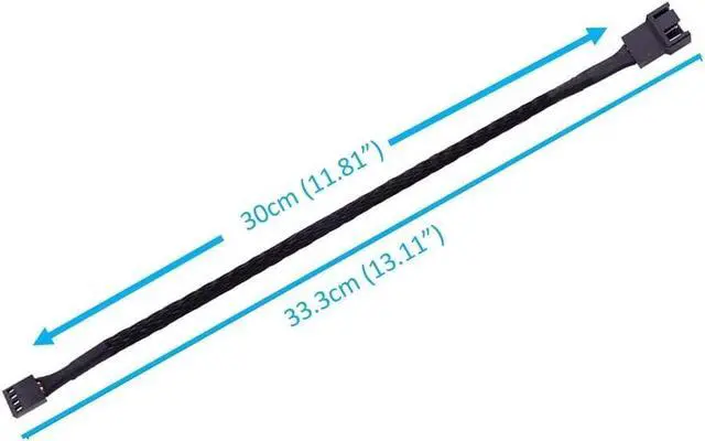 Alt view image 2 of 4 - Easycargo 30cm Case Fan Extension Cable, PWM Fan Cable Extension, 3 pin 4 pin Case Fan Power Extension (1-Pack)