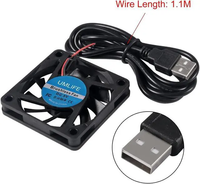 Alt view image 3 of 7 - 4PACK DC 60mm USB Fan 5V 6015 Brushless Cooling Fan 60mmx15mm 5V USB for PC Computer Case Cooler Raspberry Pi Radiator Ventilation