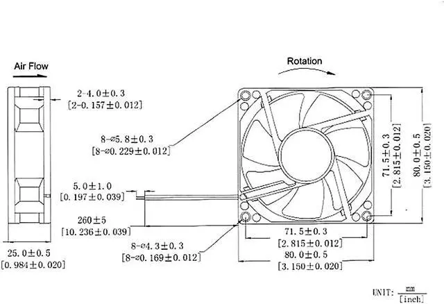 Alt view image 6 of 7 - Wathai 80mm x 25mm 24V Brushless Computer Fan 2Pin 24vdc Small Square Fans for DIY Cooling Ventilation Exhaust Projects 2 Pack