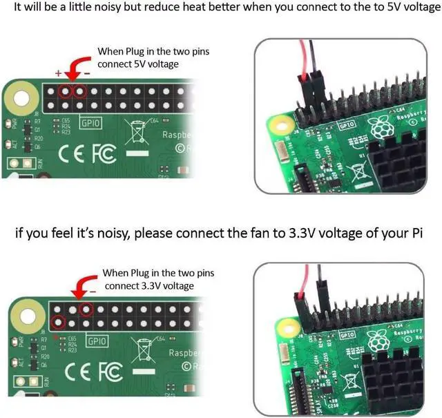Alt view image 4 of 7 - Aokin for Raspberry Pi Cooling Fan DC 5V/3.3V Brushless CPU Cooling Fan with Screws for Raspberry Pi 4 B, Pi 3 B+, Pi 3 B, Pi 2 B, Pi 1 B+, RetroFlag NESPI Case, etc, 1 Pack