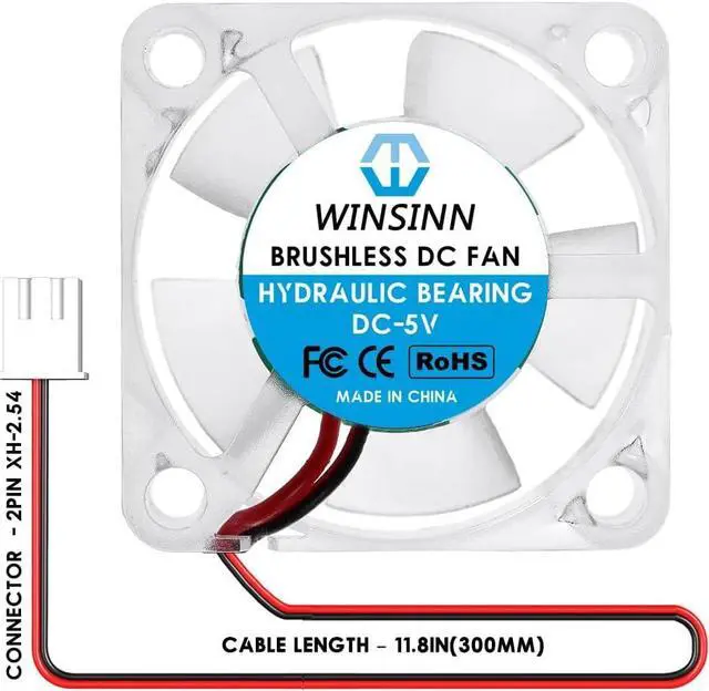 Alt view image 3 of 6 - WINSINN 30mm RGB Fan 5V, LED Colorful 3D Printer Micro 5 Volt Fans 3010 Hydraulic Bearing, Brushless Cooling 30mmx10mm 2PIN (Pack of 4Pcs)