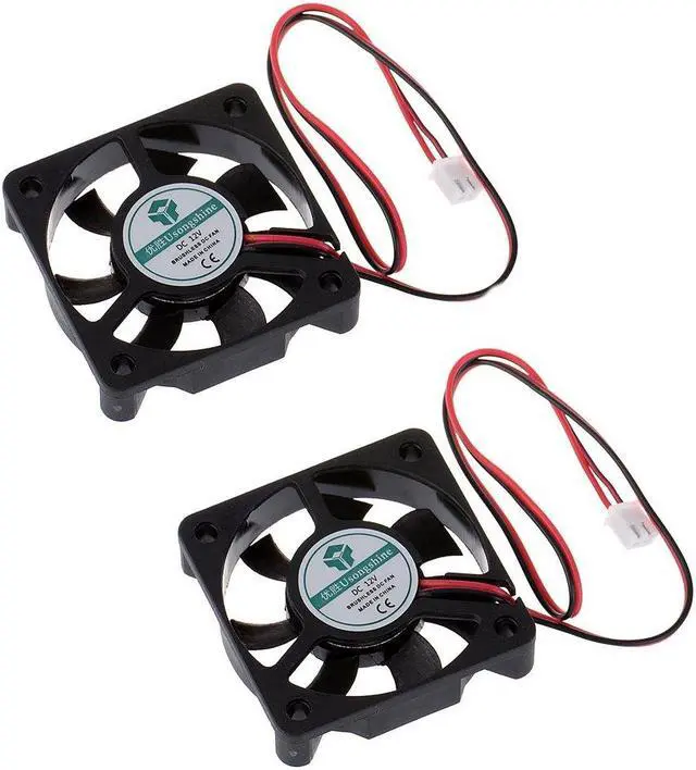 Main image of 2PCS 5010 Silent Brushless Cooling Fan 2 pin Brushless 5CM Fans DC 12V 0.1A 50mm X 50mm X 10mm for Cool 3D Printers Parts PC Case CPU Cooler Sleeve Bearing 7 Blades