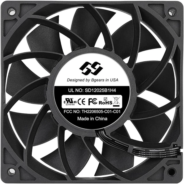 Alt view image 2 of 7 - Bgears b-BlasterPWM 120mm 2Ball PWM High Speed Fan ranging 1000 to 5000 RPM with 203 CFM. UL, CE, FCC, RoHS, Reach Certified High Speed PWM Fan