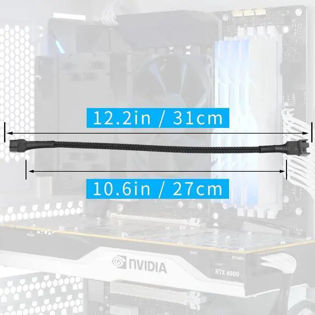 Alt view image 2 of 7 - upHere PWM Fan Extension Cable,PC Fan Splitter Cable Converter for Computer ATX Case 4-Pin/3-Pin Cooling Fan Cable,12.2 inch (5-Pack)