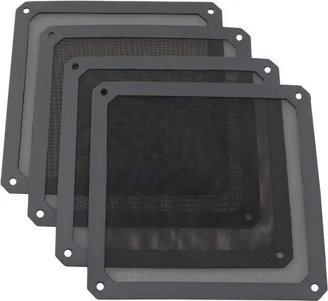 Main image of 4pcs 140mm PC Fan Dust Filter Magnetic Frame Computer Fan Grills Dust Mesh PC Cooler Filter Screen Dustproof Case Covers 14cm x 14cm, Black