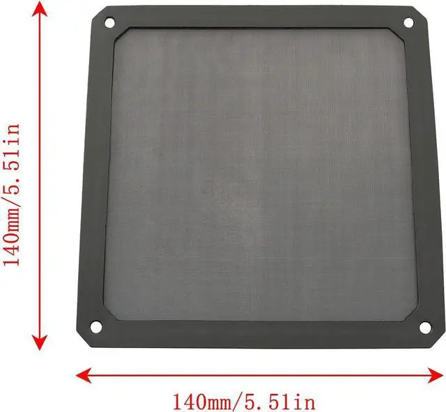 Alt view image 2 of 6 - 4pcs 140mm PC Fan Dust Filter Magnetic Frame Computer Fan Grills Dust Mesh PC Cooler Filter Screen Dustproof Case Covers 14cm x 14cm, Black