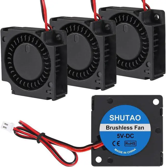 Main image of 4PCS 30mm Blower Fan 3010 5V 3D Printer Cooling Fan 30mm x 10mm Bearing Turbo Cooling Fan with 2 Pin Terminal