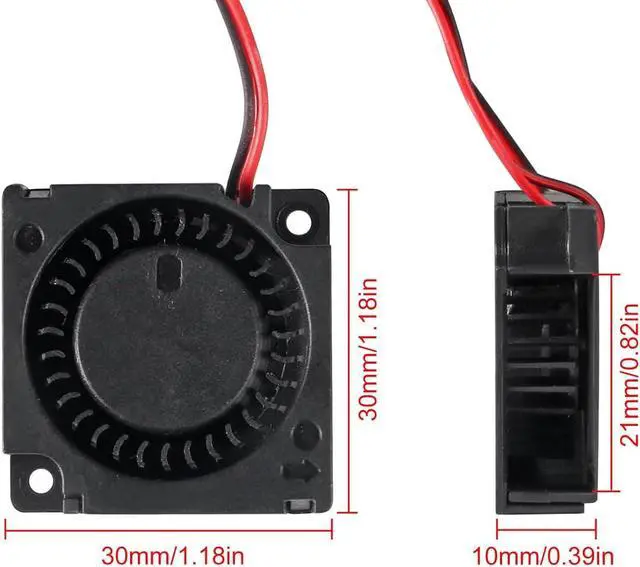 Alt view image 5 of 6 - 4PCS 30mm Blower Fan 3010 5V 3D Printer Cooling Fan 30mm x 10mm Bearing Turbo Cooling Fan with 2 Pin Terminal