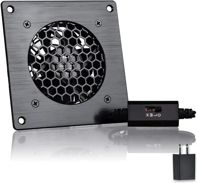 Main image of USB Cabinet 80MM Fan Quiet Cooling Fan System 4" with Speed Control, for Home Theater AV Cabinets