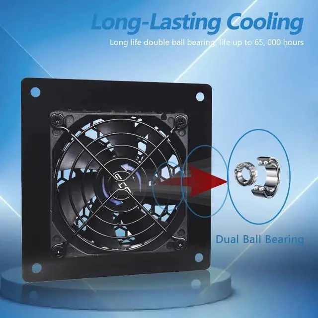 Alt view image 5 of 7 - USB Cabinet 80MM Fan Quiet Cooling Fan System 4" with Speed Control, for Home Theater AV Cabinets