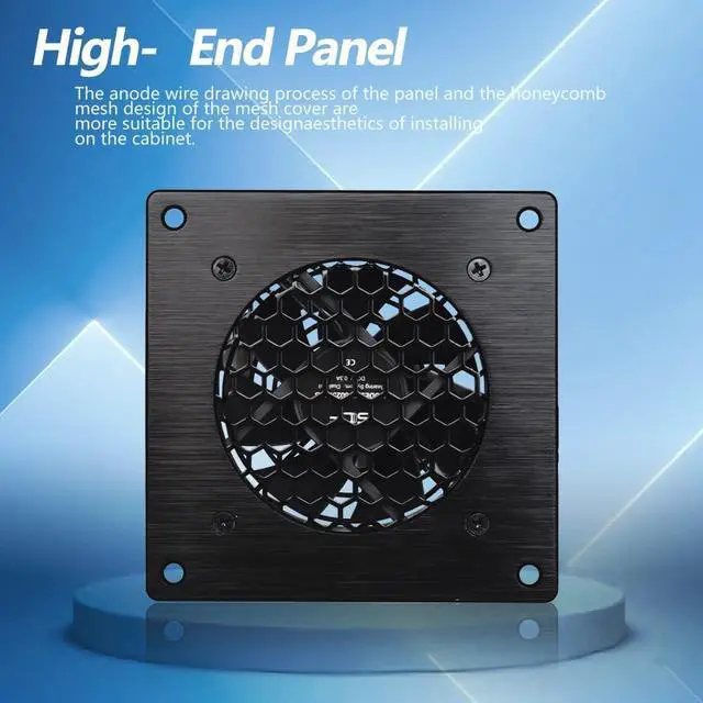 Alt view image 6 of 7 - USB Cabinet 80MM Fan Quiet Cooling Fan System 4" with Speed Control, for Home Theater AV Cabinets