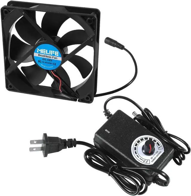 Main image of 110V 220V 120mm x 25mm AC Powered Fan with Speed Controller 3V to 12V Adapter for Xbox DVR Playstation Receiver Cooling Component