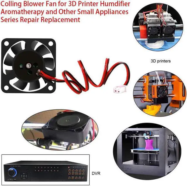 Alt view image 6 of 6 - 4PCS 3D Printer Brushless Cooling Fan 40x40x10mm DC24V Oil Bearing Blower Fan Turbo fan with 2 Pin Terminal for Hotend Extruder Heatsinks Makerbot MK7 MK8 CPU Chip Arduino Creality Ender 3 Ender 3 Pro