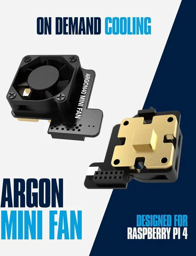 Alt view image 2 of 7 - Argon Mini Fan HAT with Built-in Heatsink | ON-Off Switch for The Heatsink Fan | Fully Controllable PWM HAT | 2 Pieces of Fan per Pack