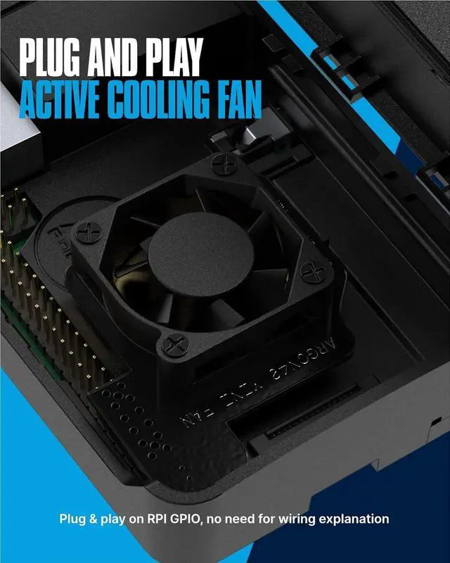 Alt view image 5 of 7 - Argon Mini Fan HAT with Built-in Heatsink | ON-Off Switch for The Heatsink Fan | Fully Controllable PWM HAT | 2 Pieces of Fan per Pack