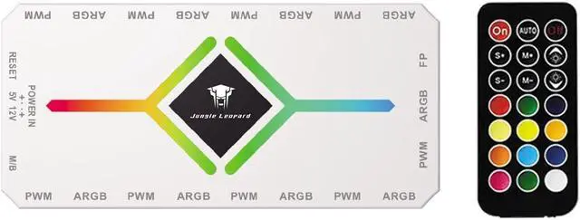 Alt view image 2 of 6 - ShakingTank ARGB and PWM HUB 9 PortsFor A-RGB &PWM Case Fan Hub with Controller and SATA Power Input, Magnetic backplane Splitter 5V/3PIN ARGB Case Fan Hub Adapter PWM ARGB Fan White