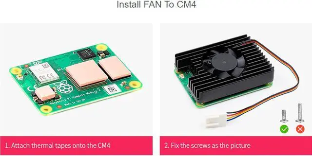 Alt view image 4 of 7 - Dedicated All-in-One 3007 Cooling Fan for Raspberry Pi Compute Module 4 (CM4),PWM Speed Adjustable Low Noise More Convenient, with Thermal Tapes