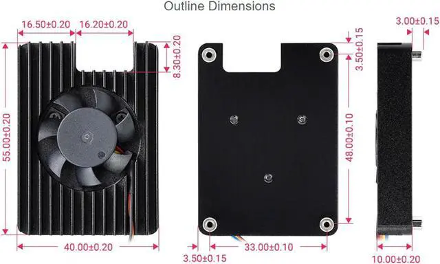Alt view image 7 of 7 - Dedicated All-in-One 3007 Cooling Fan for Raspberry Pi Compute Module 4 (CM4),PWM Speed Adjustable Low Noise More Convenient, with Thermal Tapes
