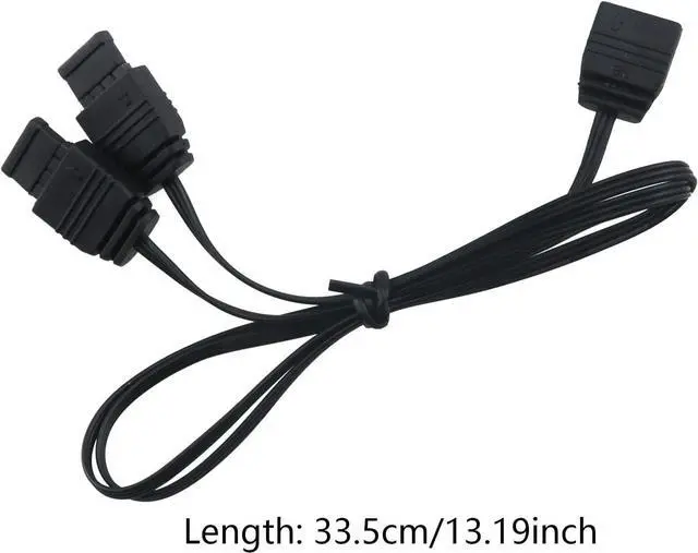 Alt view image 2 of 4 - ARGB Splitter Cable ZCZQC 33.5cm/13.19inch 5V 1 Female to 2 Male 3 Pin ARGB Extension Cable for Computer Chassis, CPU Cooler and 5v ARGB Fan