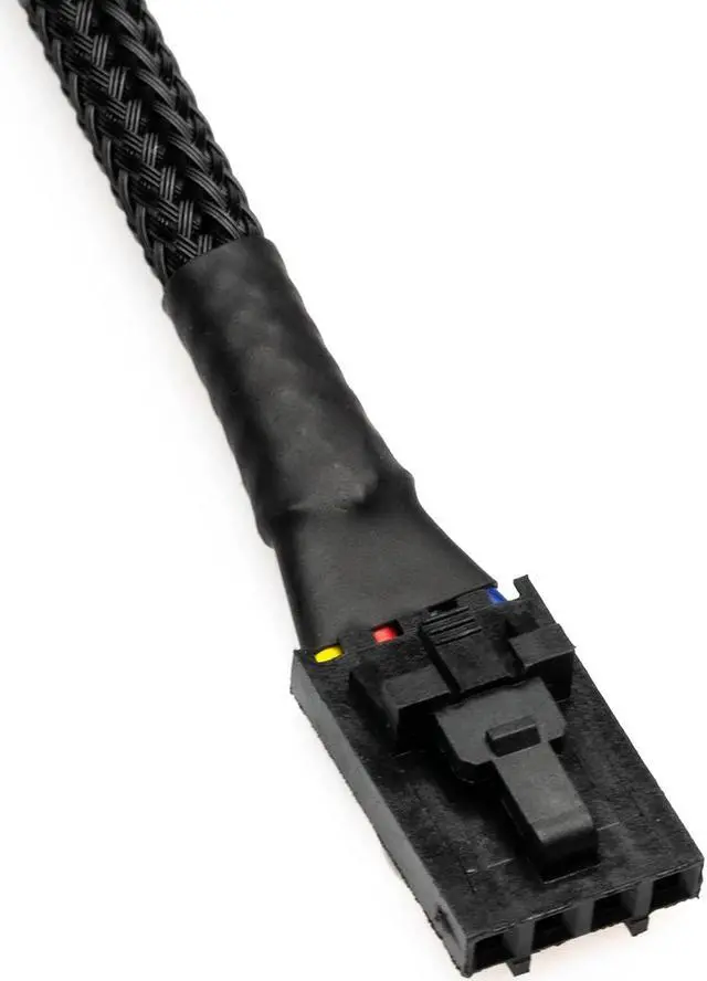 Alt view image 3 of 5 - CRJ Latching 4-Pin Female PWM PC Fan Adapter Cable for Dell Motherboards