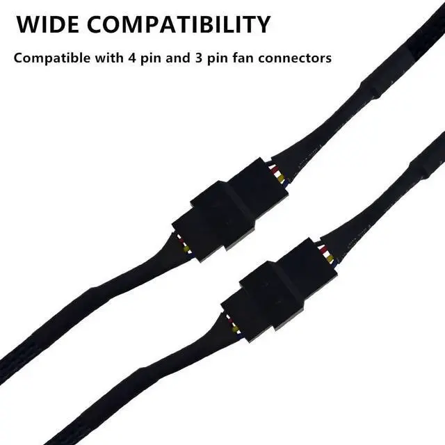 Alt view image 3 of 6 - WMYCONGCONG 10 PCS 10" 4 Pin Fan Extension Power Cable Computer PC Fan Power Extension Cable for PWM Fan Computer ATX Case
