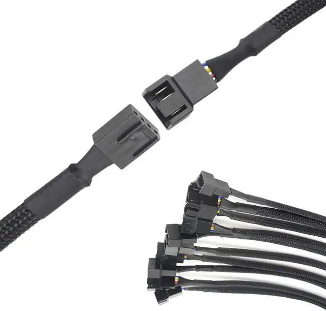 Alt view image 6 of 6 - WMYCONGCONG 10 PCS 10" 4 Pin Fan Extension Power Cable Computer PC Fan Power Extension Cable for PWM Fan Computer ATX Case